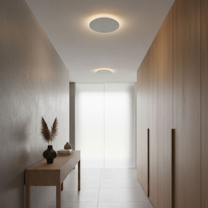 Wandlampe Betonoptik, rund