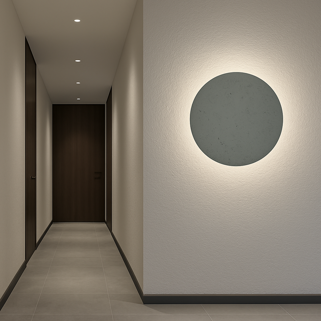 Wandlampe Betonoptik, rund