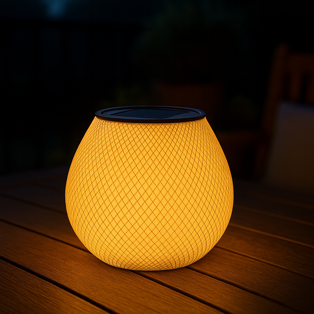 Solar tafellamp – 3D-geprinte ledlamp voor terras & balkon