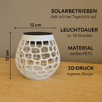 Solar Tischlicht mit geometrischem Schattenspiel