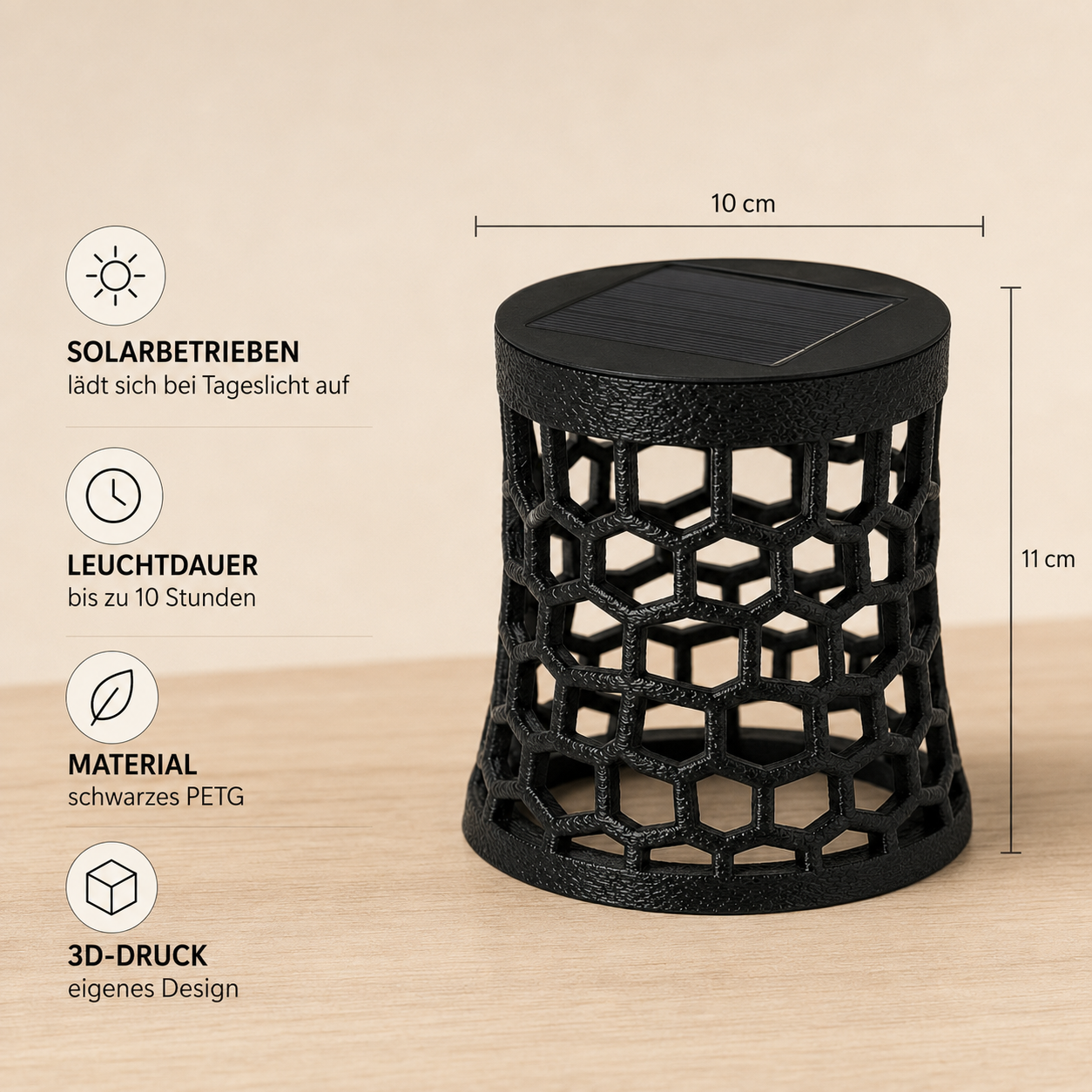 Solarleuchte Verena Black Edition