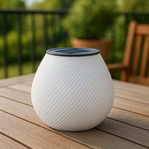 Solar Table Lamp – 3D Printed LED Light for Patio & Balcony