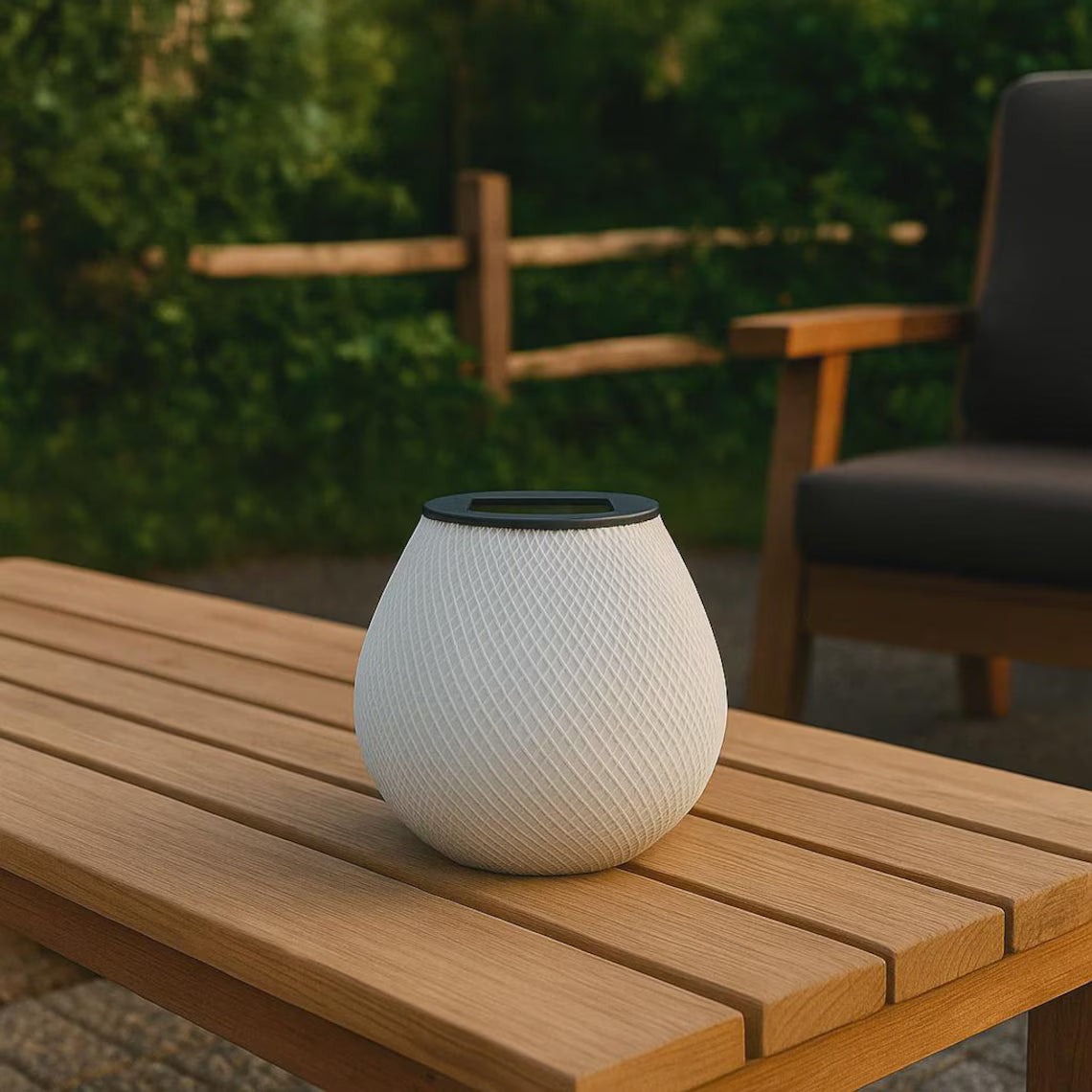 Solar tafellamp – 3D-geprinte ledlamp voor terras & balkon